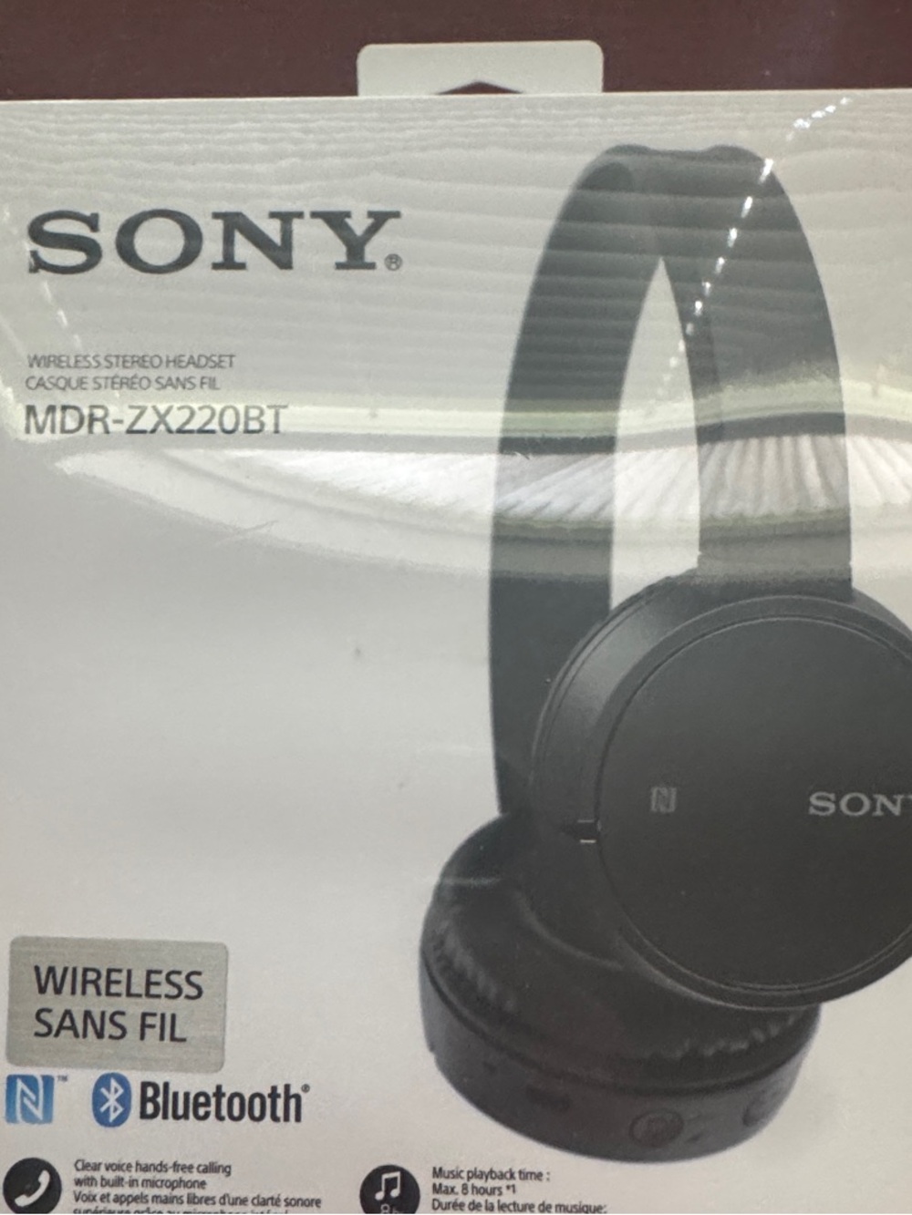 Sony Black Wireless On-Ear Headphones MDR-ZX220BT